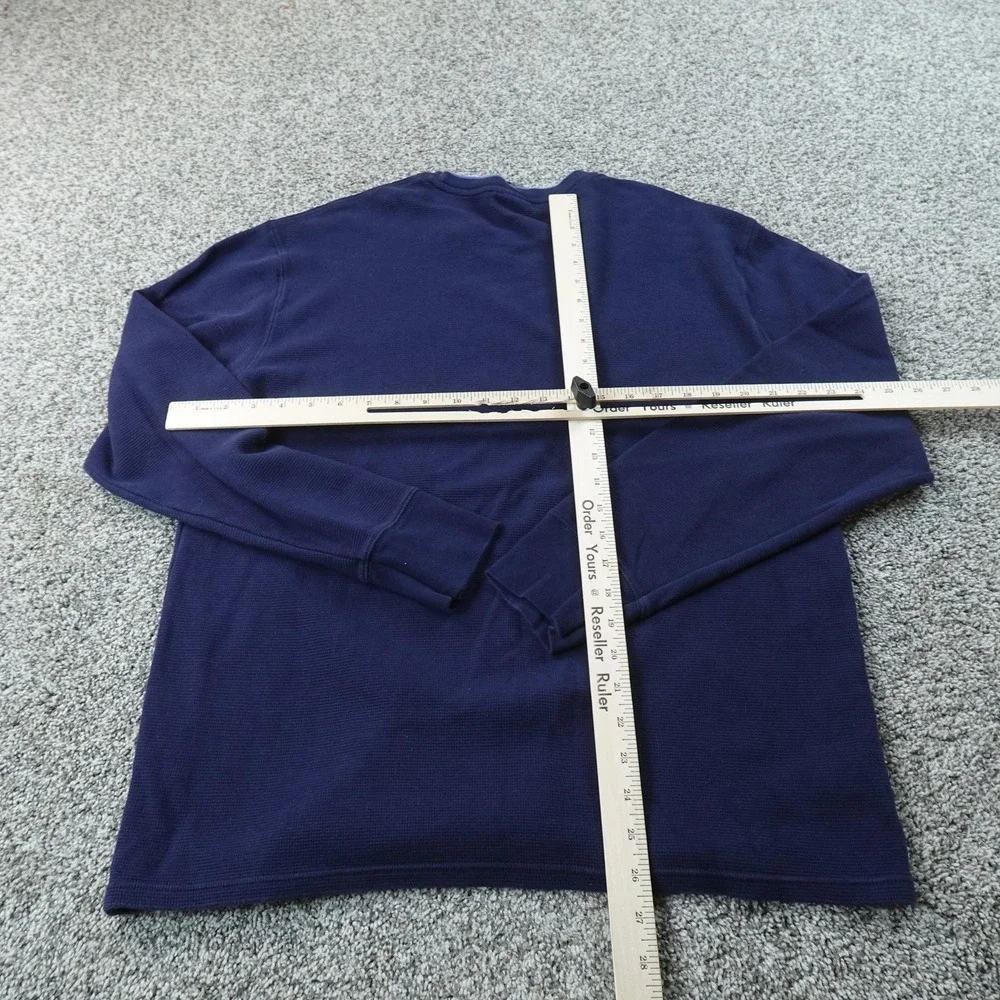 Polo Ralph Lauren Shirt Mens 2XL Blue Waffle Knit Thermal Sleepwear Long Sleeve